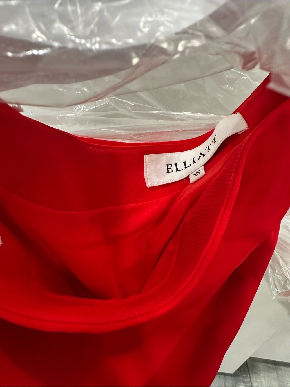 Elliatt Strapless Red Draped Satin Gown - Picture 4 of 4
